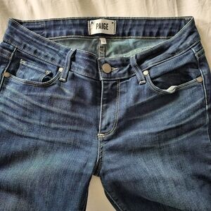 PAIGE Women's High Rise Dark Blue Jeans
